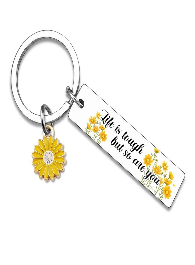 AOBIURV Sunflower Gifts for Women Sunflowers Gifts for Women Adults Inspirational Sunflower Keychain for Her Motivational Encouragement Positive Cheer Up Gift for Friends Families Coworkers - Image 1